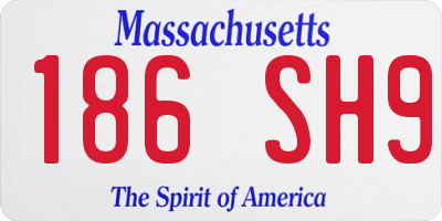 MA license plate 186SH9