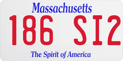 MA license plate 186SI2