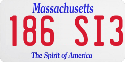 MA license plate 186SI3