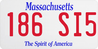 MA license plate 186SI5