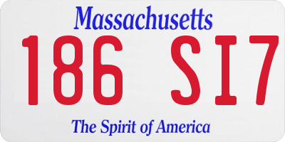 MA license plate 186SI7