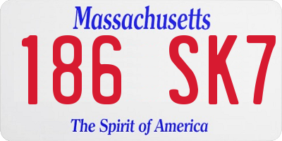 MA license plate 186SK7
