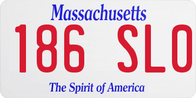 MA license plate 186SL0