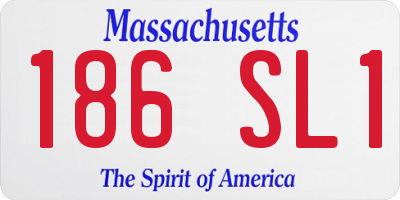 MA license plate 186SL1