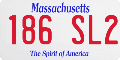MA license plate 186SL2