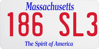 MA license plate 186SL3