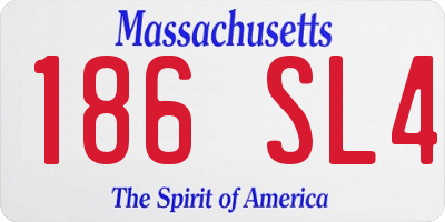 MA license plate 186SL4