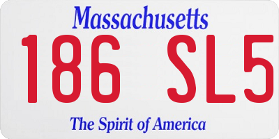 MA license plate 186SL5