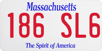 MA license plate 186SL6
