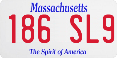 MA license plate 186SL9
