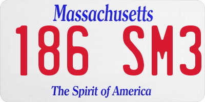 MA license plate 186SM3
