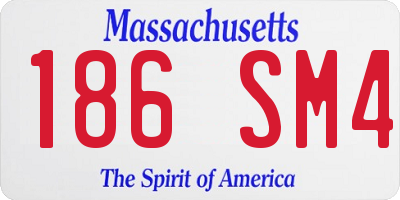 MA license plate 186SM4