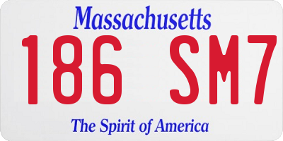 MA license plate 186SM7