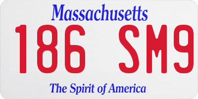 MA license plate 186SM9