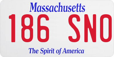 MA license plate 186SN0