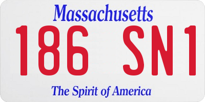 MA license plate 186SN1