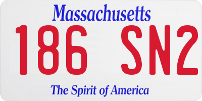 MA license plate 186SN2
