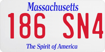 MA license plate 186SN4