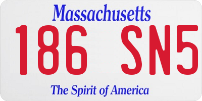 MA license plate 186SN5