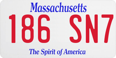MA license plate 186SN7