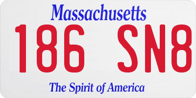 MA license plate 186SN8