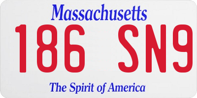 MA license plate 186SN9