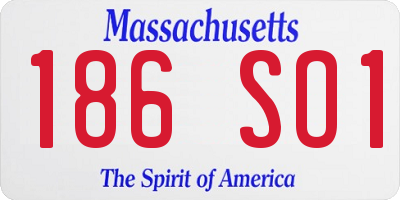 MA license plate 186SO1