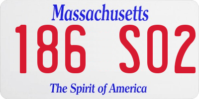 MA license plate 186SO2