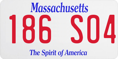 MA license plate 186SO4
