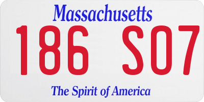 MA license plate 186SO7