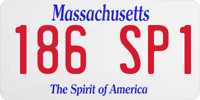 MA license plate 186SP1