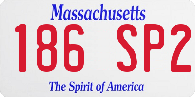 MA license plate 186SP2