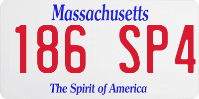 MA license plate 186SP4