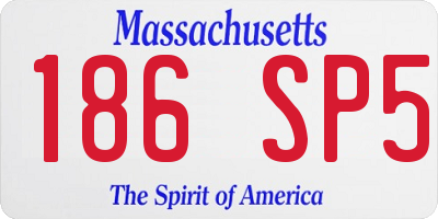 MA license plate 186SP5