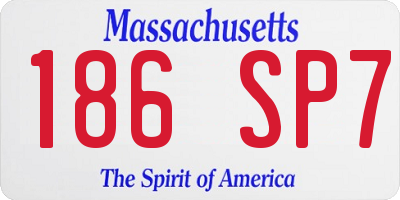MA license plate 186SP7