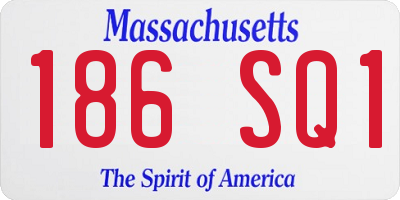 MA license plate 186SQ1
