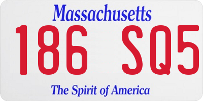 MA license plate 186SQ5
