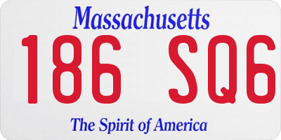 MA license plate 186SQ6