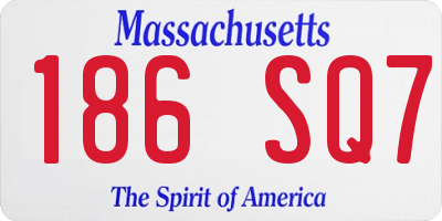 MA license plate 186SQ7
