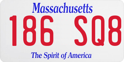 MA license plate 186SQ8
