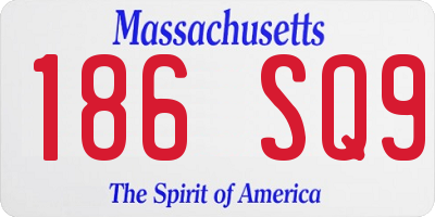 MA license plate 186SQ9