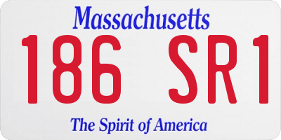 MA license plate 186SR1