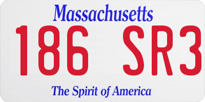 MA license plate 186SR3