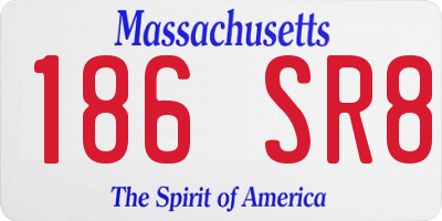 MA license plate 186SR8