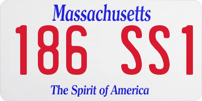 MA license plate 186SS1