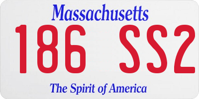 MA license plate 186SS2