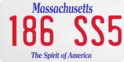 MA license plate 186SS5