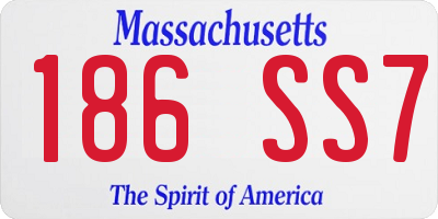 MA license plate 186SS7