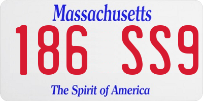 MA license plate 186SS9