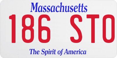 MA license plate 186ST0